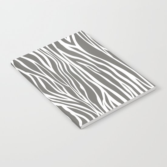 Safari Zebra Print - Grey & White Notebook