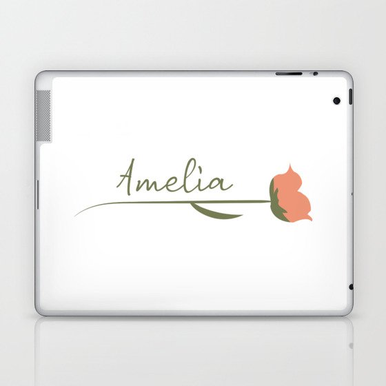 Amelia name on a rose Laptop & iPad Skin