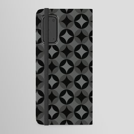 Dark Four Leaf circle tile geometric pattern. Digital Illustration background Android Wallet Case
