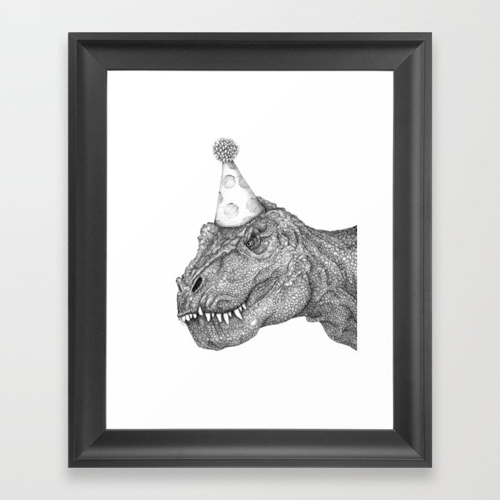 Party Dinosaur Framed Art Print