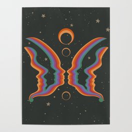 Rainbow Butterfly People Poster