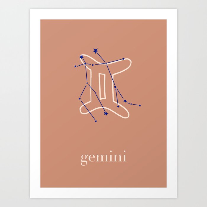 Gemini stars terracotta zodiac Art Print