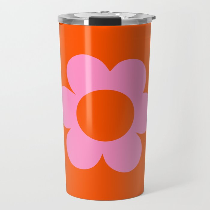 Les Fleurs, 01 - Abstract Retro Floral, Pink And Orange Print Preppy  Flowers Coffee Mug by Daily Regina Designs