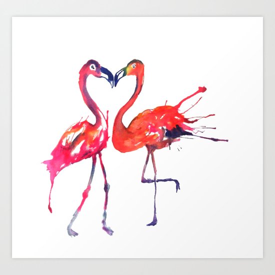 Flamingo Love Art Print