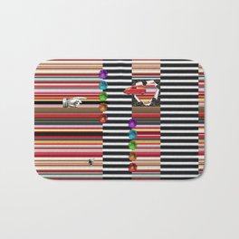 Restrained Bath Mat | Floral, Heart, Collage, Car, Hand, Stripes 