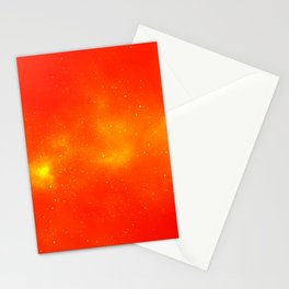 Orange Galaxy artwork | Unique original art by mazevoo| gift idea for kids, boys, girls Stationery Card