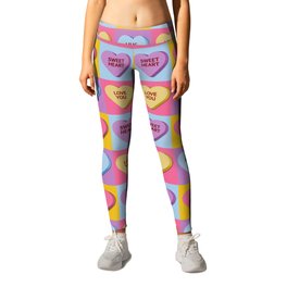 Nice Candy Heart Valentines Leggings