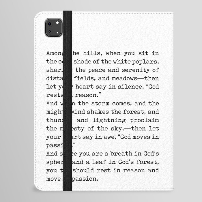 Among the hills - Kahlil Gibran Quote - Literature - Typewriter Print iPad Folio Case