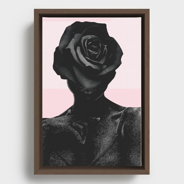 Black rose Framed Canvas