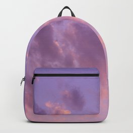 Beautiful pastel cloudy sky in gradient pink and purple colors Backpack