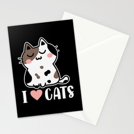 I Love Cats Cute Kitten Stationery Card