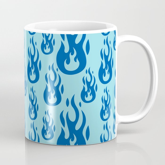 Blue Flames Aesthetic EGirl Fire Combustion Y2K  Coffee Mug