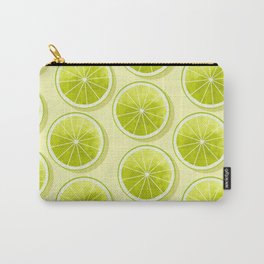 Lime Slices on Light Yellow Carry-All Pouch