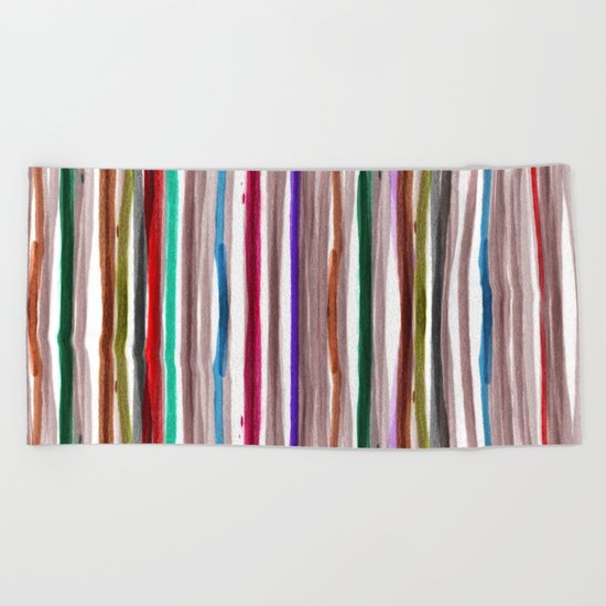 Rainbow Stripes 2 Beach Towel