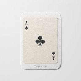 Ace of Clubs Playing Card Art Print Trendy Bath Mat