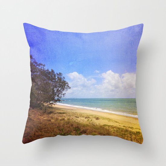 Beautiful Day by the Sea Throw Pillow
