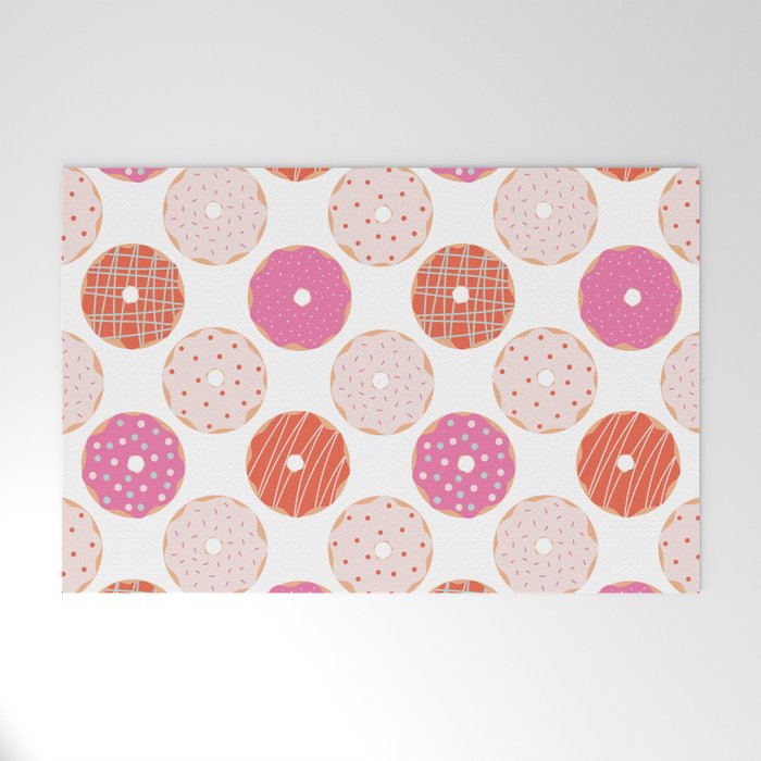 Donuts Pattern - Pink & Orange Welcome Mat