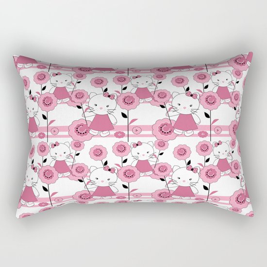Kittens . White background. Rectangular Pillow