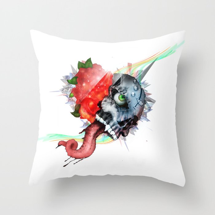 Skull - You Can Be So Blind to What's in Front of You, Eyes Open Throw Pillow
