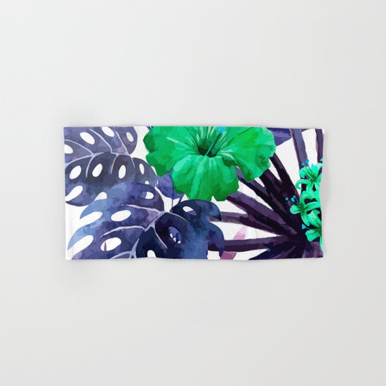 Watercolor botanical leaves Hand & Bath Towel