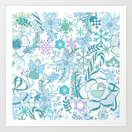 Bright xmas pattern Art Print