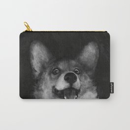Sausage Fox Carry-All Pouch | Modern, Illustration, Graphicdesign, Painting, Pet, Animal, Dog, Dogs, Funny, Black and White 