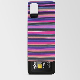 Colorful horizontal stripes brush strokes Android Card Case