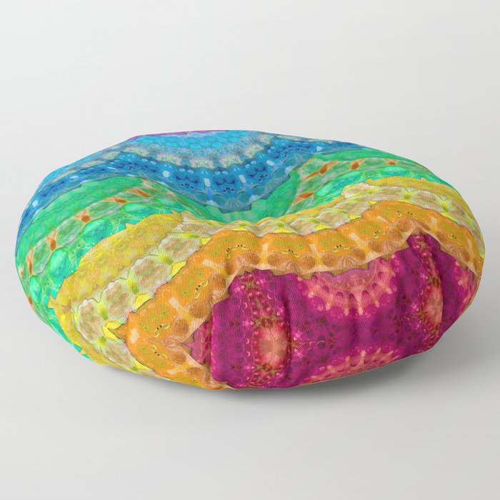 Colorful Chakra Mandala 4 by Sharon Cummings Floor Pillow