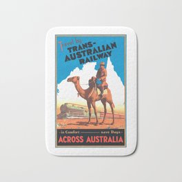 1933 AUSTRALIA Trans Australian Railway Travel Poster Bath Mat