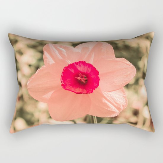 Spring Soft Pink Daffodil Blossom Rectangular Pillow
