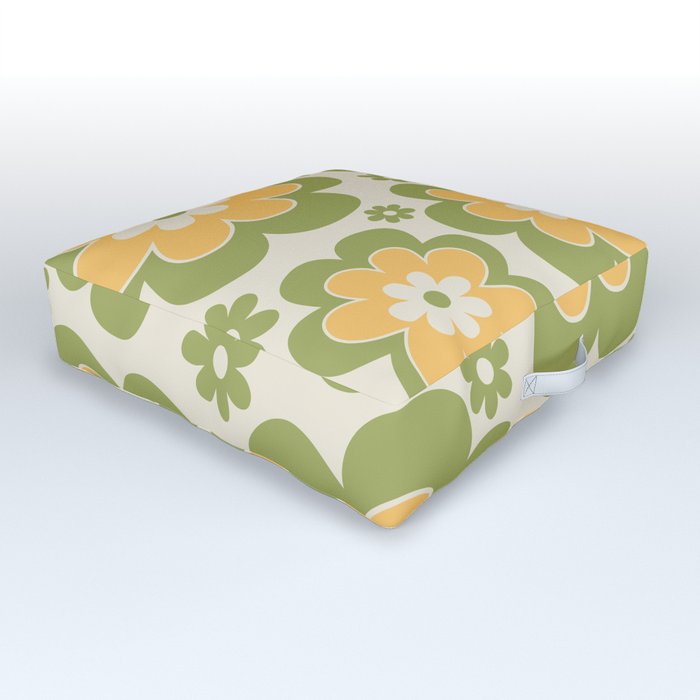 Colorful Retro Flower Pattern 599 Outdoor Floor Cushion