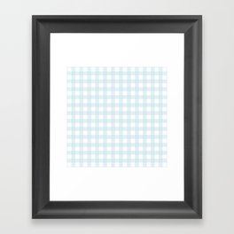 Baby blue gingham pattern Framed Art Print
