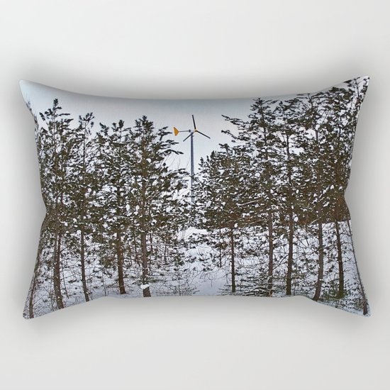 Windmill Through the Trees Rectangular Pillow