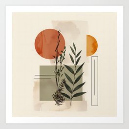 Elements with botany composition Art Print