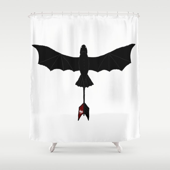 Black Toothless Shower Curtain