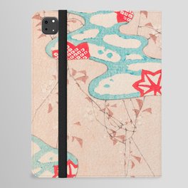 Leaves on Water Abstract Vintage Japanese Retro Pattern iPad Folio Case