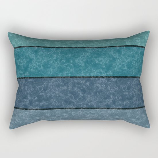 Blue and gray marble striped pattern . Rectangular Pillow