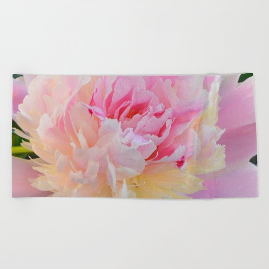 Joy of a Peony by Teresa Thompson Beach Towel