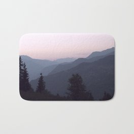 Soft pink sunrise in the french alps - mountain summer view - nature and travel photography Bath Mat