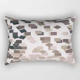 Modern Geometric Squares Taupe Brown Tan Rectangular Pillow