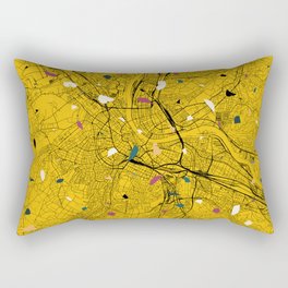 basel - Switzerland. Yellow Terrazzo City Map Rectangular Pillow