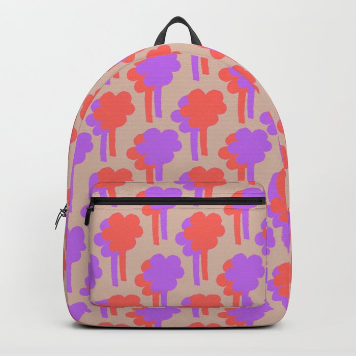 Daisy Tree Salmon Pink Pattern Backpack