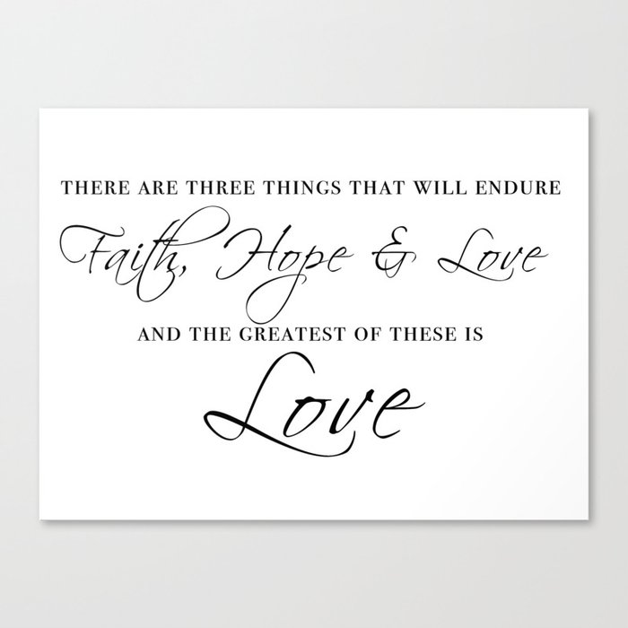 faith hope & love Canvas Print