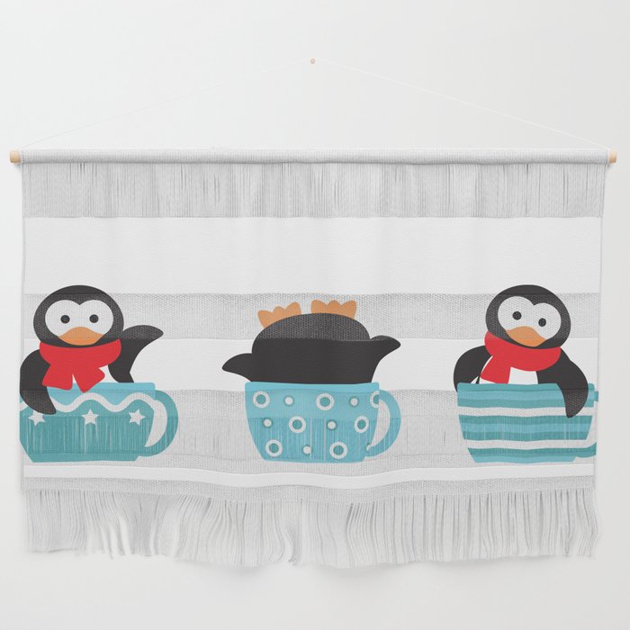 Trio coffee penguins Wall Hanging