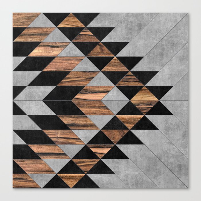 Urban Tribal Pattern No.10 - Aztec - Concrete and Wood Leinwanddruck Urban Tribal Pattern No.10 - Aztec - Concrete and Wood Leinwanddruck