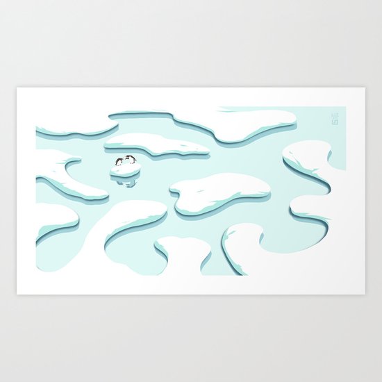 Arguing Penguins Art Print