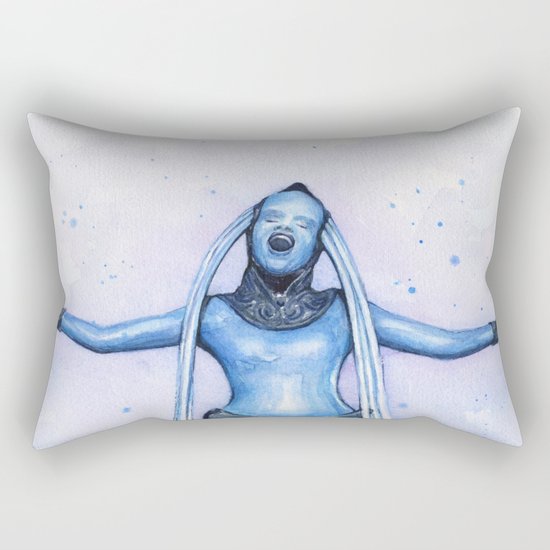 Diva Plavalaguna | Fifth Element Watercolor Art Rectangular Pillow