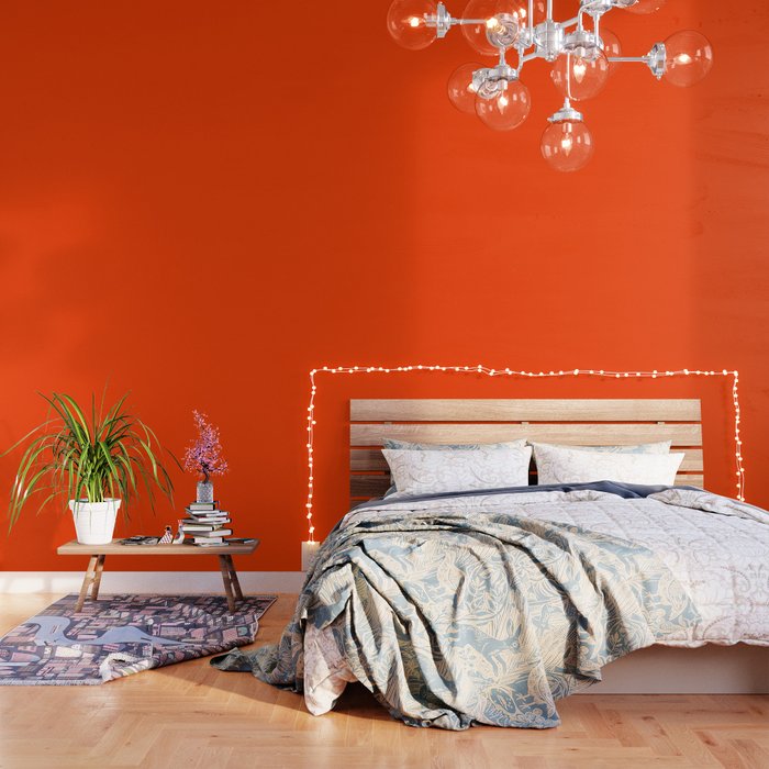 Tangy Solid Orange Pop Wallpaper