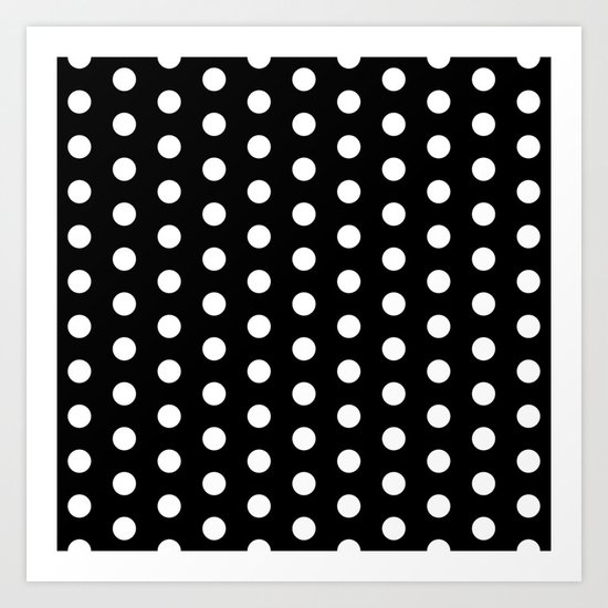 Black White Polka Dots Art Print