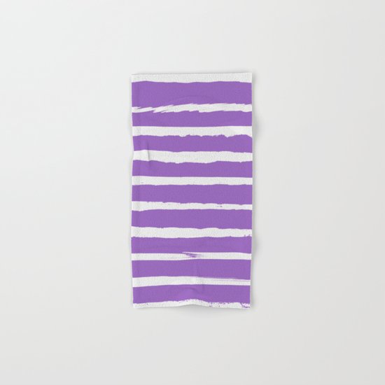 Irregular Hand Painted Stripes Purple Hand & Bath Towel